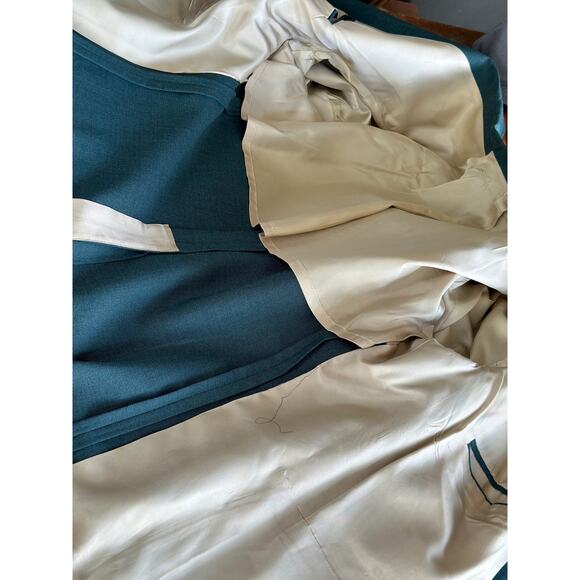 Vintage 80s Oakmont Made in USA Men’s 46R Green Worsted Wool Blazer Sport Coat - Picture 7 of 7